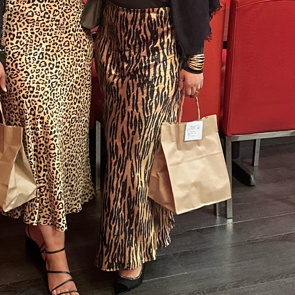 Tiger Satin Skirt for Women
